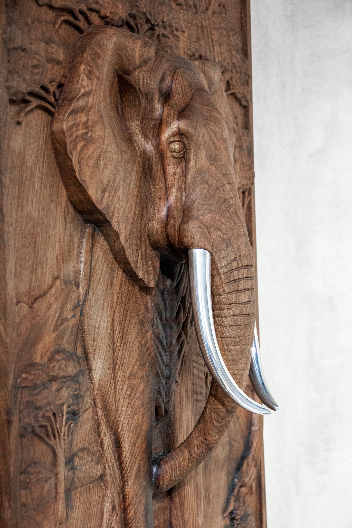 Majestic African Elephant 3D Relief Wood Wall Art