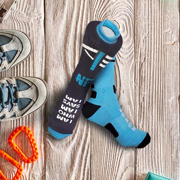 I Am Who I AM (YHWH) Says I Am - Gray Knit Crew Socks