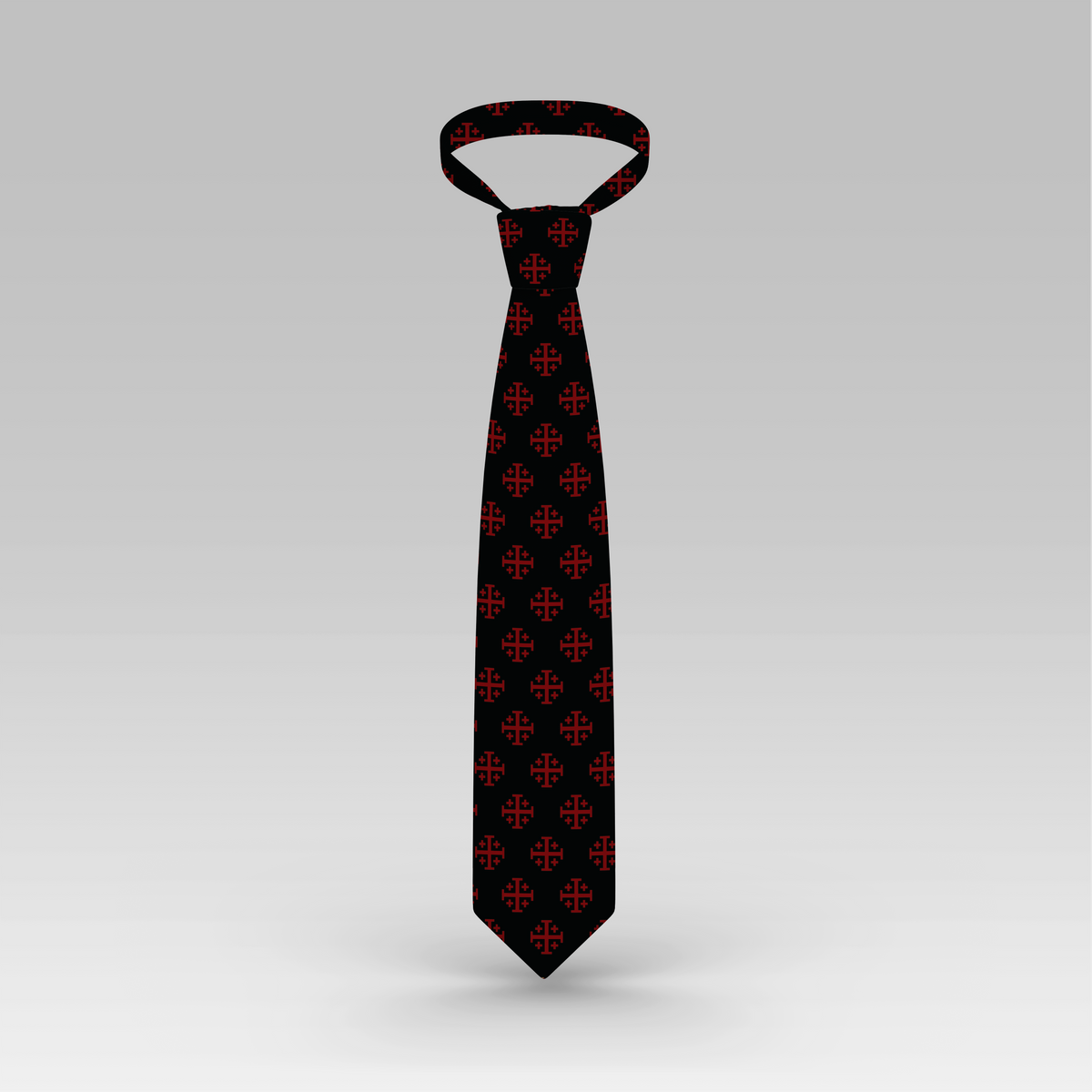 Extra Long Red Jerusalem Cross Necktie