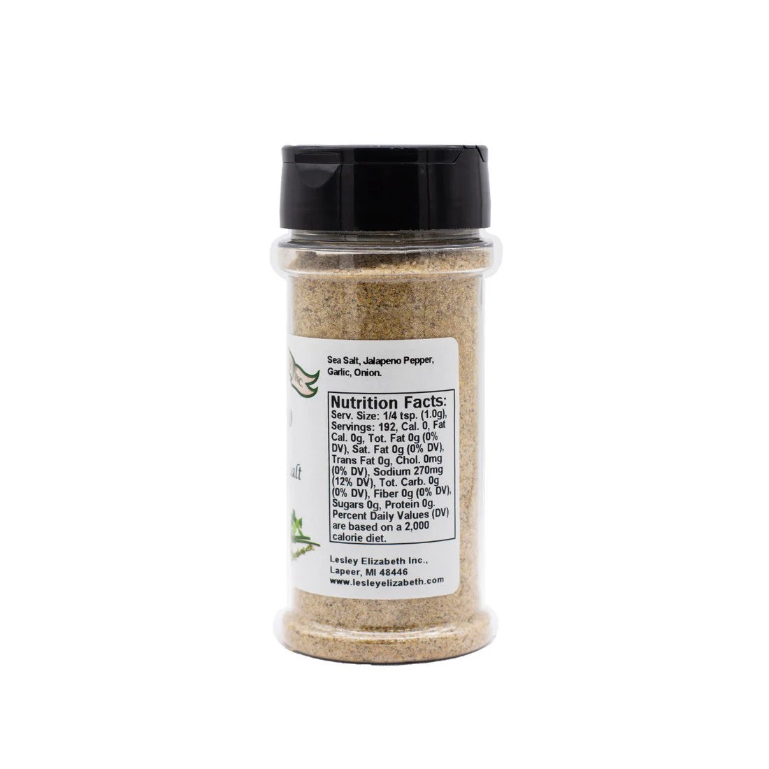 Lesley Elizabeth Jalapeno Seasoned Sea Salt, PET (250mL)