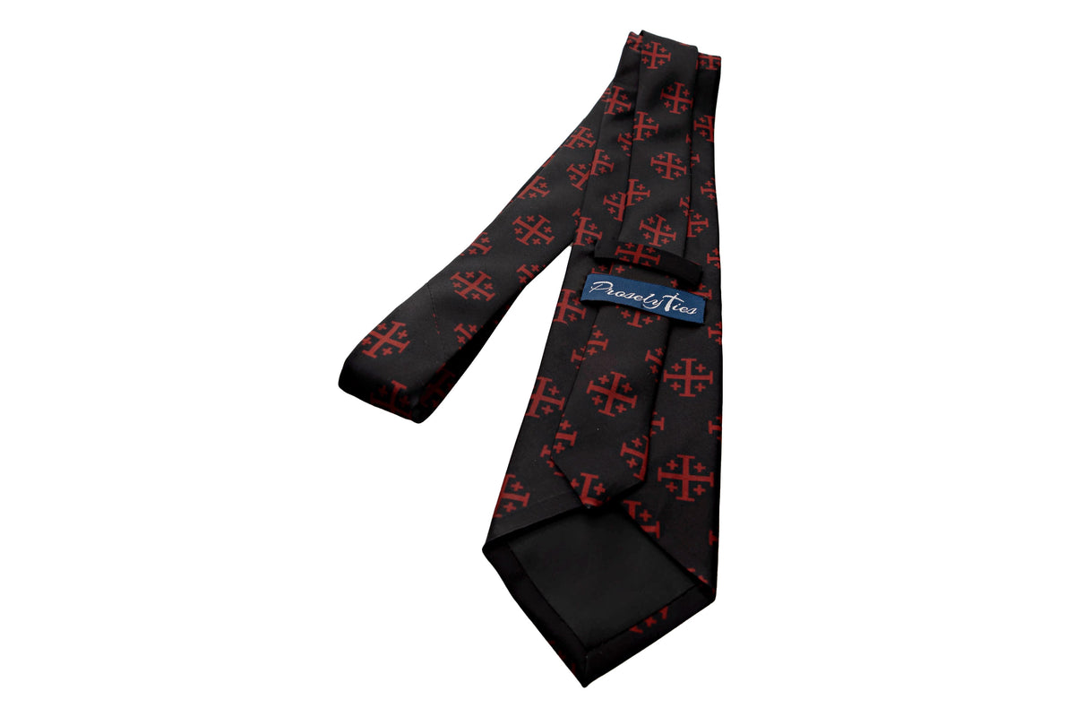 Extra Long Red Jerusalem Cross Necktie