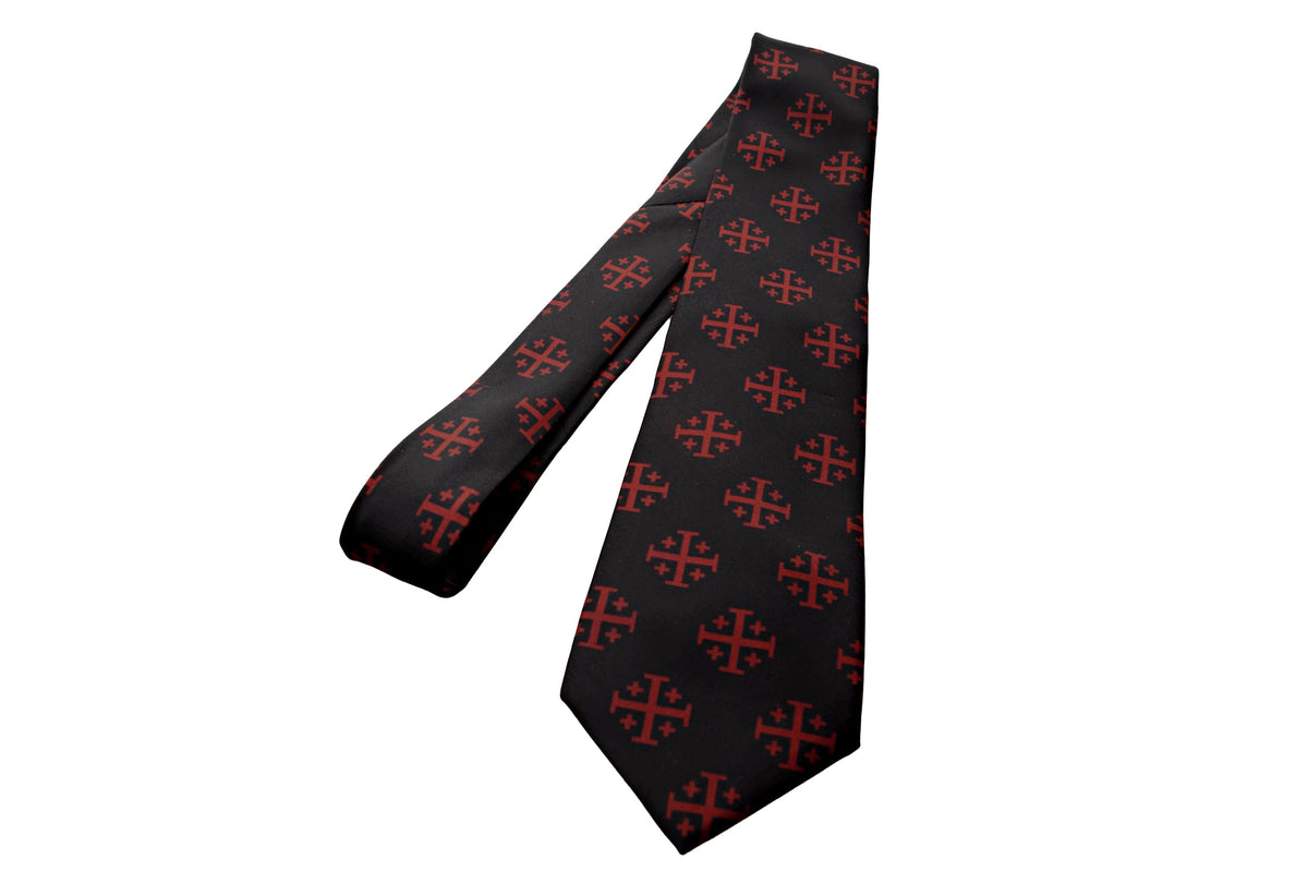 Extra Long Red Jerusalem Cross Necktie