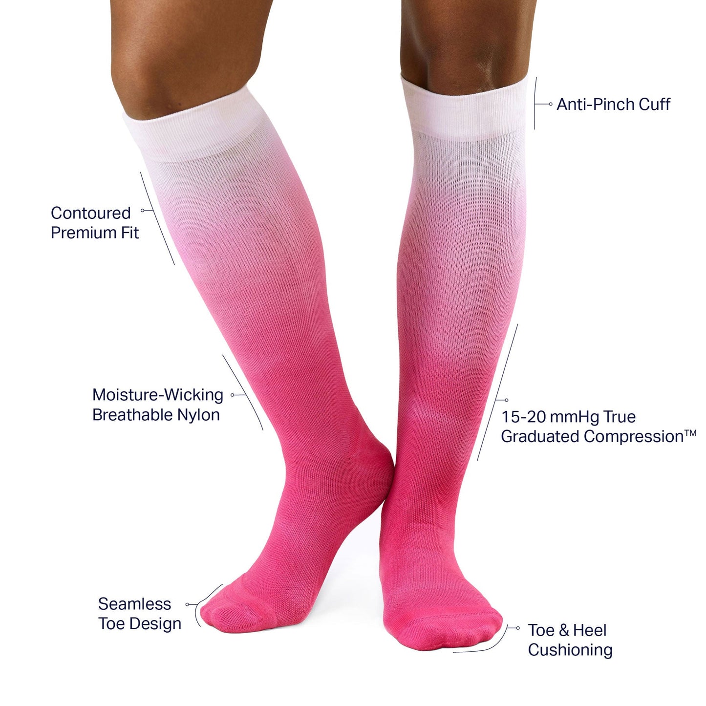 Knee-High Compression Socks – Purple Ombre