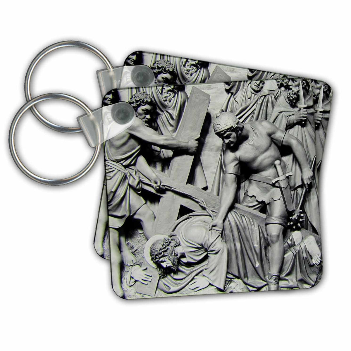 3dRose Key Chains Crucifixion of Jesus Christ No. 2 Christian Religion Vintage (kc-246862-1)