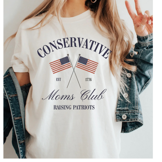 Conservative moms club american Flag | Comfort Colors T-shirt | Teacher Shirt | Stylish Trendy Apparel