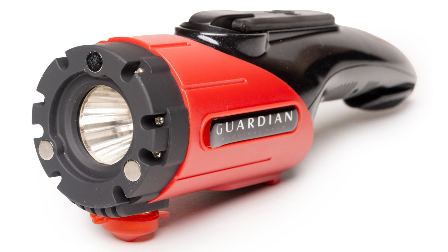 Auto Guardian | 7-in-1 Dynamo Emergency Flashlight & Vehicle Escape Tool