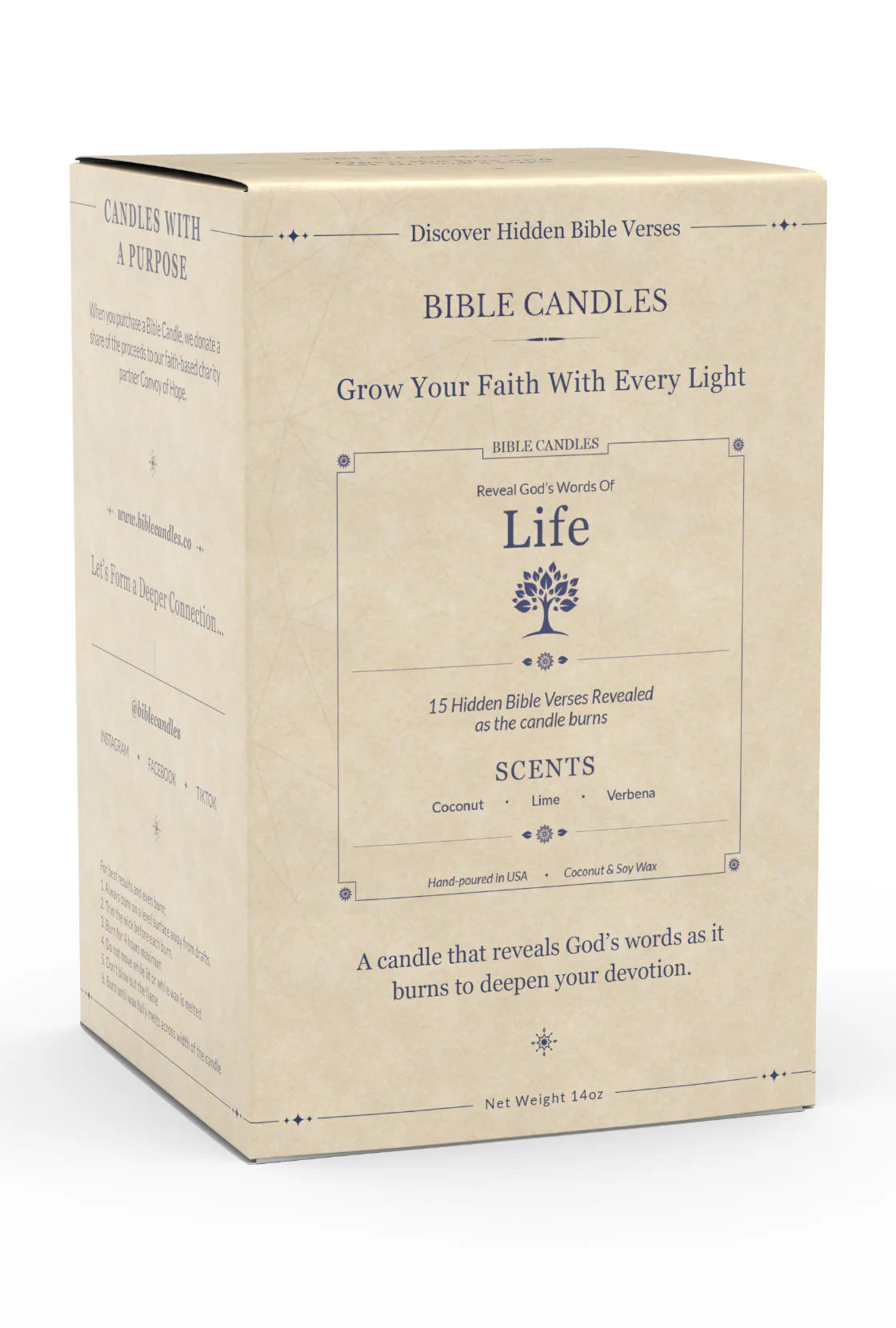 Life Christian Candle - Coconut Lime Verbena | Bible Candles Co.