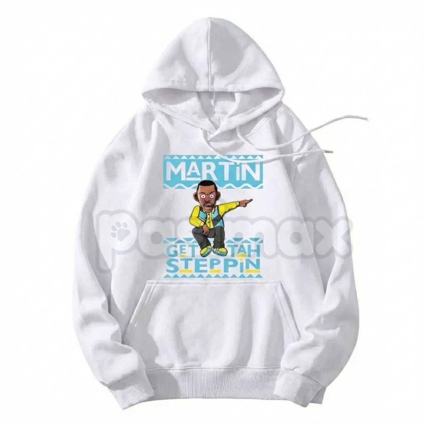 Martin "Get Tah Steppin" 90s Sitcom Hoodie – Vintage Urban Streetwear, Classic Comedy Quote Pullover, Men's Retro Nostalgia Apparel