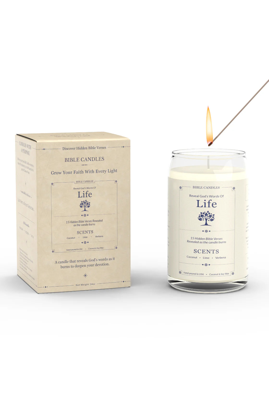 Life Christian Candle - Coconut Lime Verbena | Bible Candles Co.
