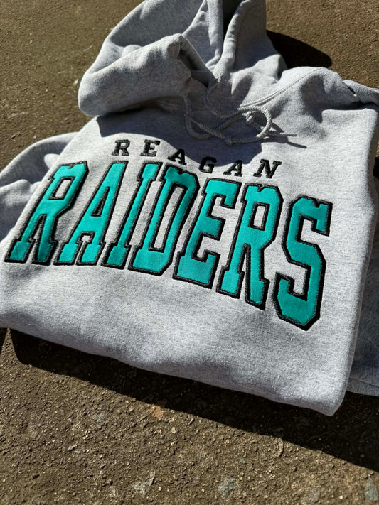 Custom Arched Varsity Fabric Applique Embroidered Hoodie