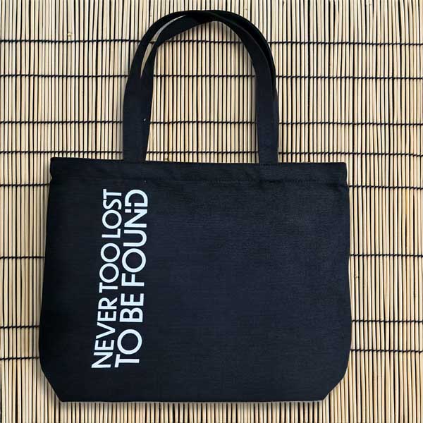 Never Too Lost To Be Found - Black Tote Bag