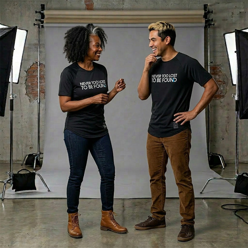 Never Too Lost To Be Found - Black Bamboo Tee