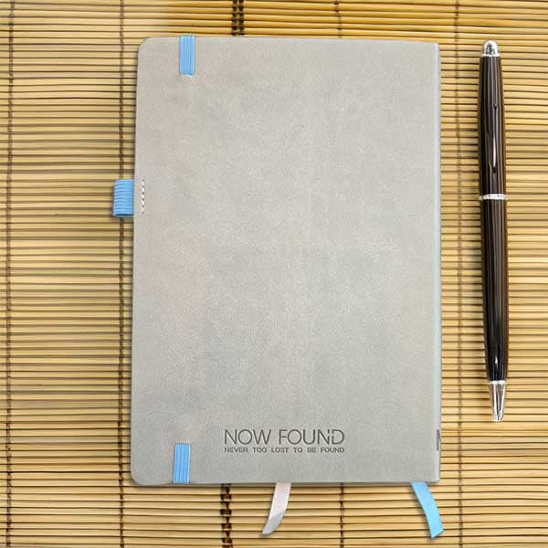 Never Too Lost To Be Found - Grey Dot Grid Christian Journal