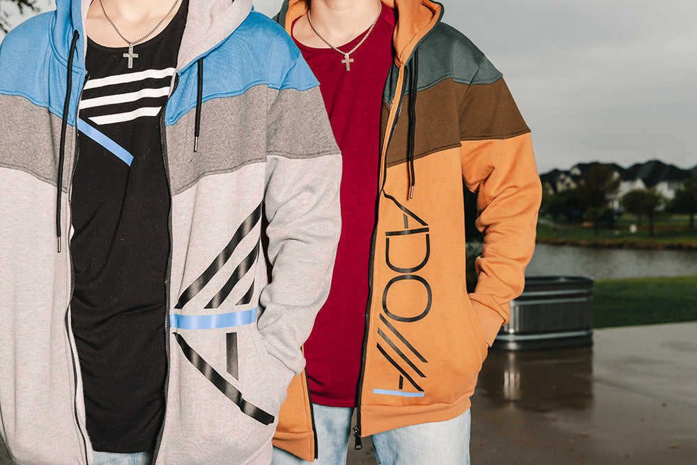 ADONAI (Lord) - Earth Tone Color-block Zip-up Hoodie