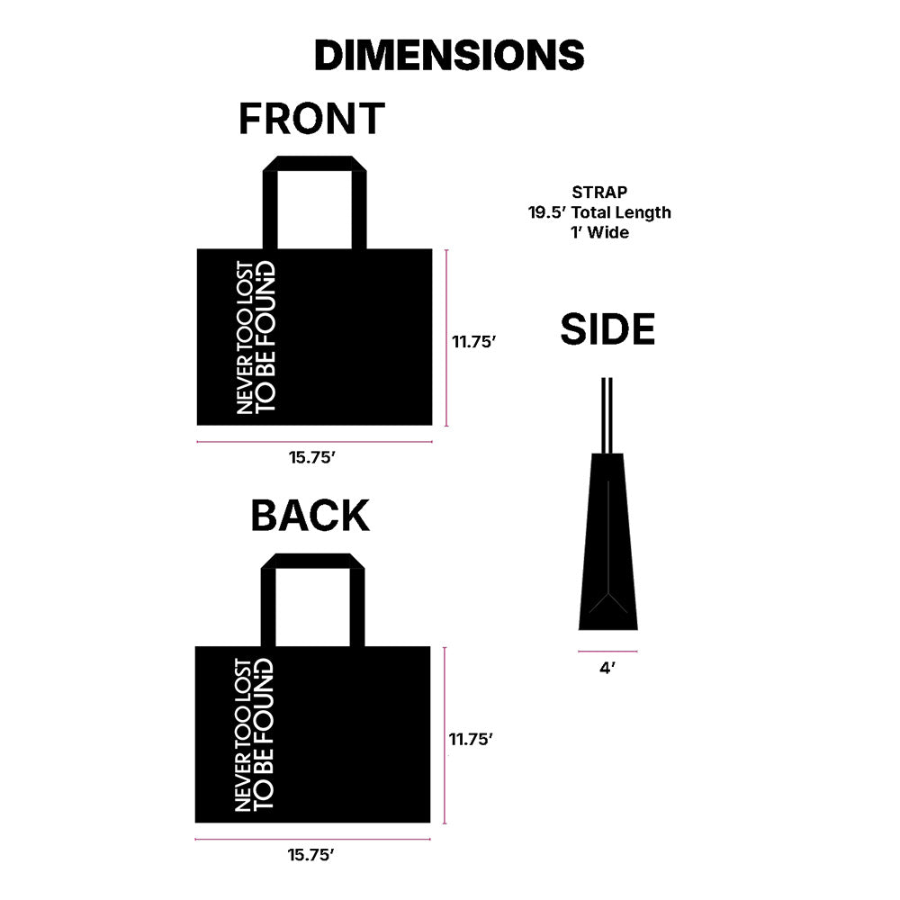 Never Too Lost To Be Found - Black Tote Bag