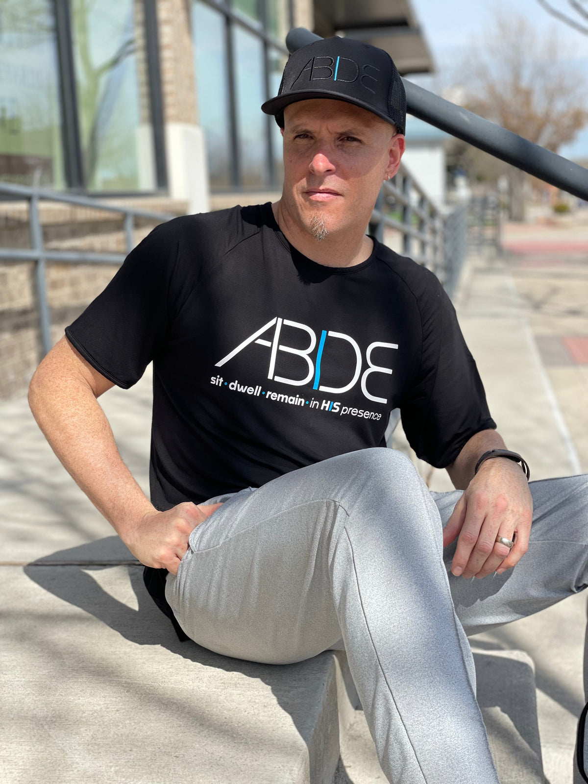 ABIDE (Sit - Dwell - Remain) - Black Bamboo Tee