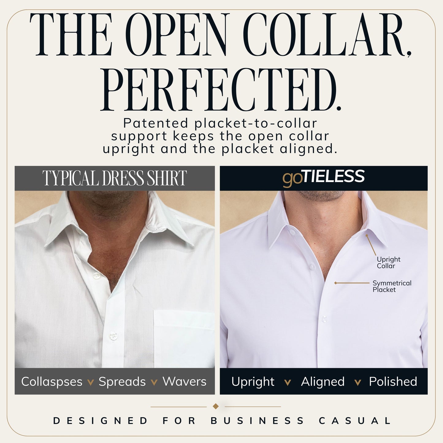 goTIELESS Ultimate Dress Shirt (White/Royal Palm)