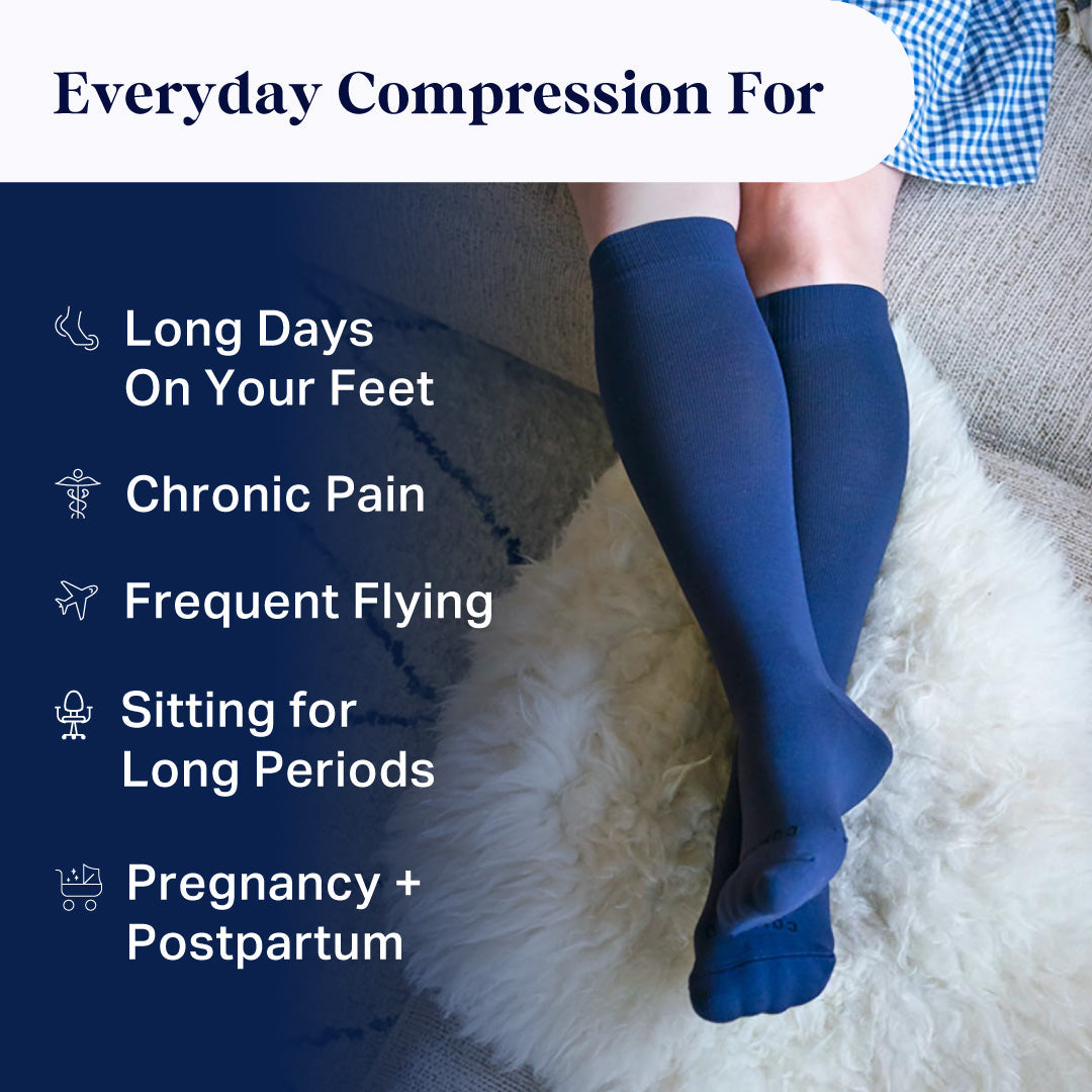 Knee-High Compression Socks – Solid White