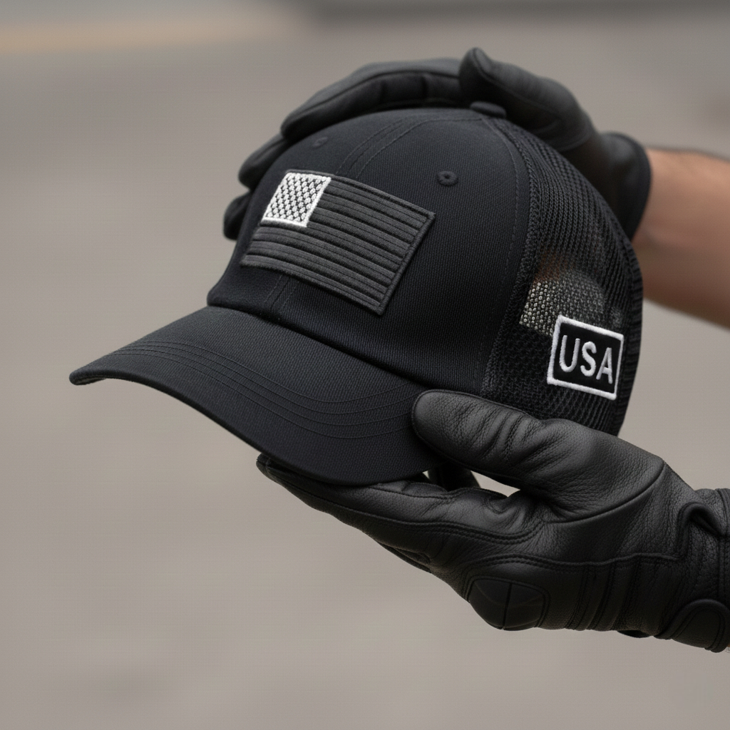 USA Tactical Trucker Cap – Double Mesh Back American Flag Hat