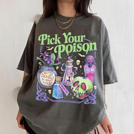 "Pick Your Poison" Vintage Comfort Colors T-Shirt - Kuzco's Halloween Tee