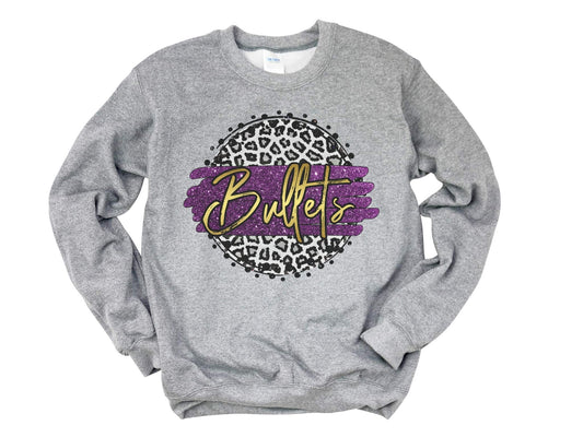 Bullets Purple Leopard Circle Graphic Tee
