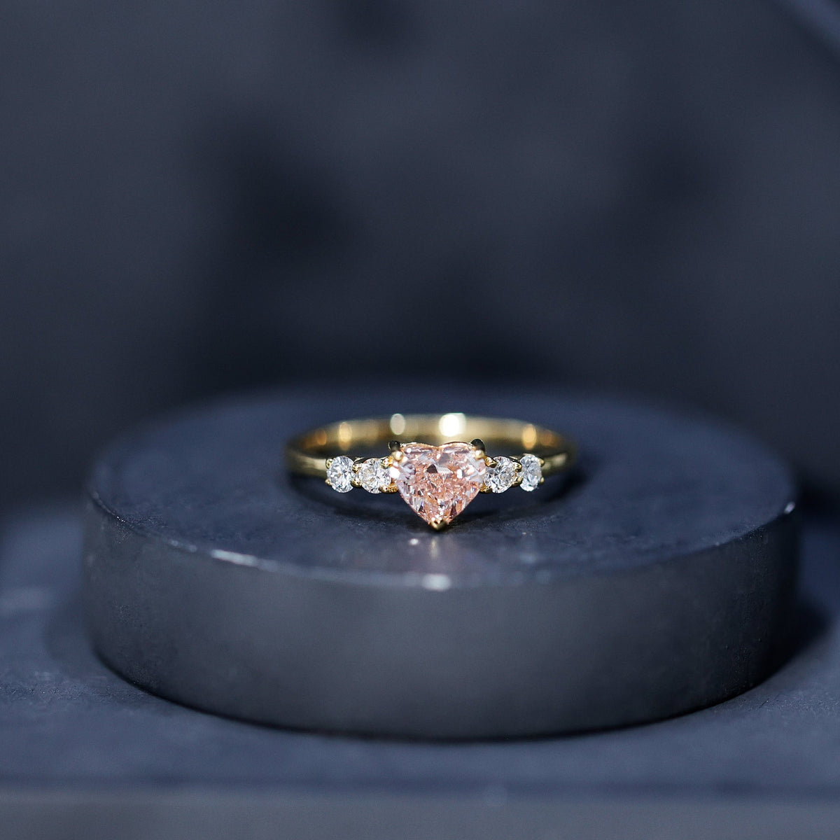 IGI Certified 1 Carat Lab Grown Pink and White Diamond Heart Promise Ring for Her