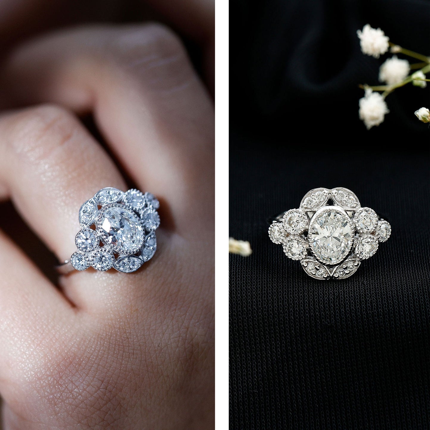 Certified Lab Grown Diamond Oval Engagement Ring