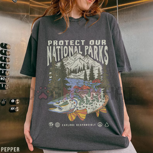 "Respect the Local Wildlife" T-Shirt – National Parks Hiking Camping Clothes, Granola Girl Adventure Shirt