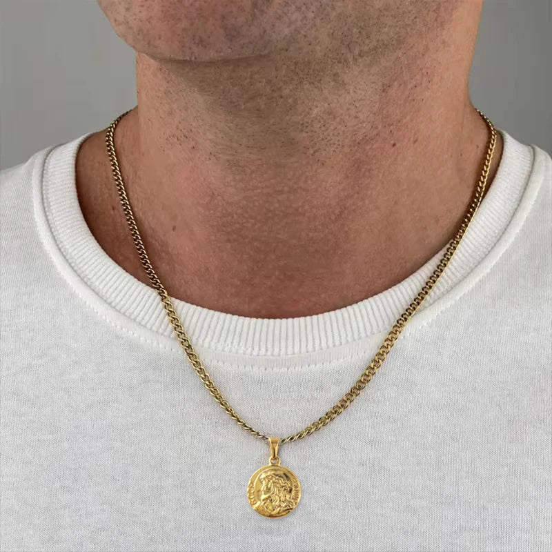 Hip - Hop Christian Father Jesus Christ Pendant Necklace: Saint Stainless Steel Jesus Piece Head Jewelry as a Men's Gift