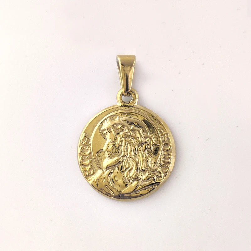 Hip - Hop Christian Father Jesus Christ Pendant Necklace: Saint Stainless Steel Jesus Piece Head Jewelry as a Men's Gift