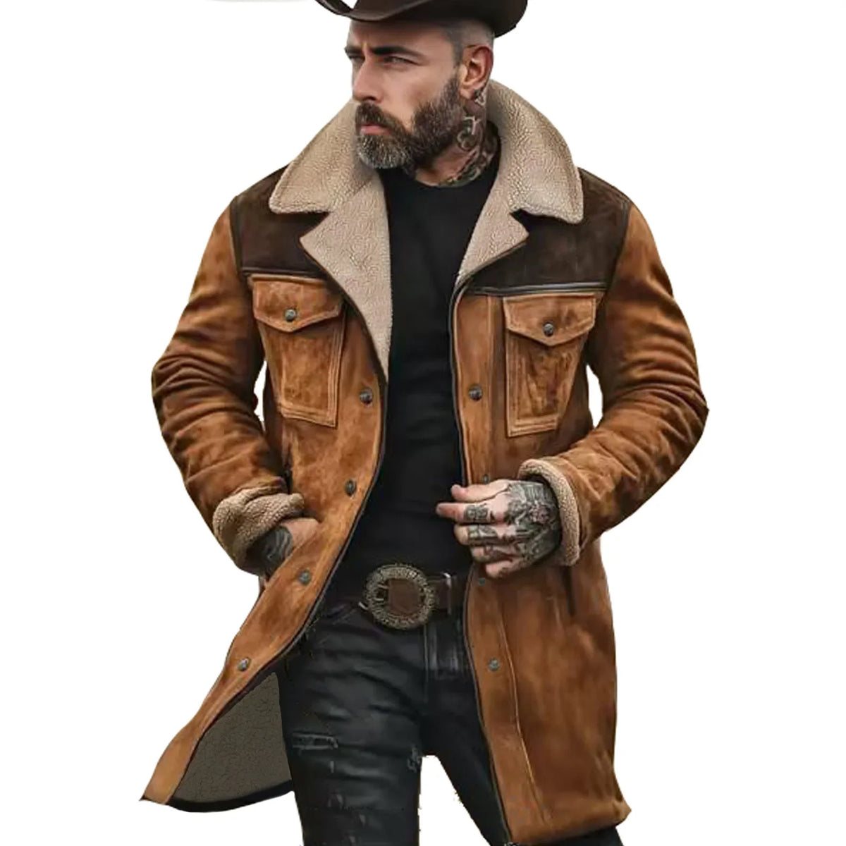 Chaqueta Ante Hombre Otoño Invierno 2025 | Abrigo Streetwear Multibolsillo