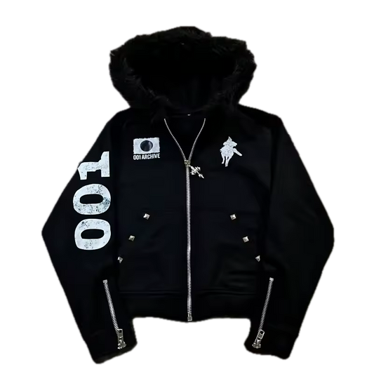100 Archive Fur-Trim Zip-Up Jacket