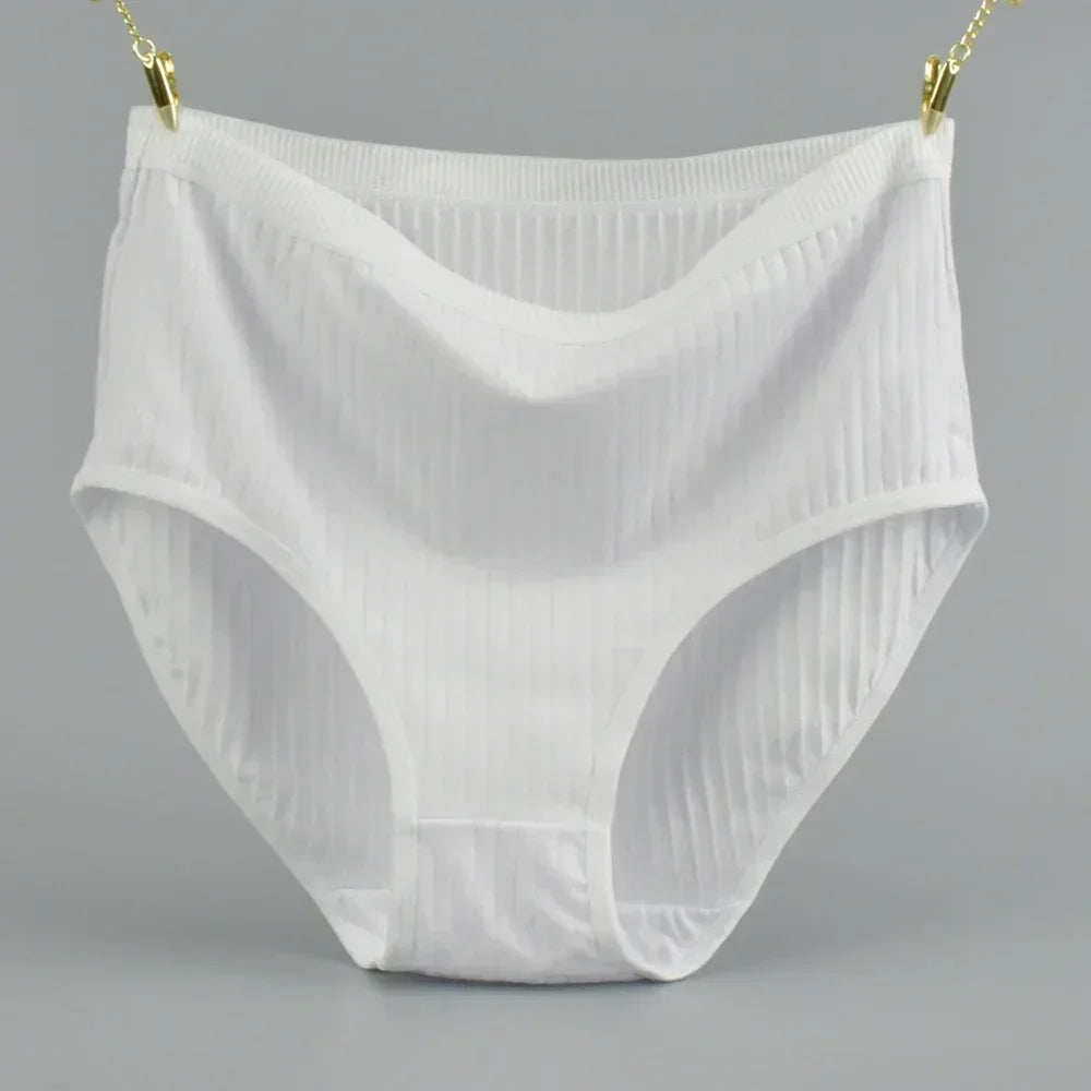 Soft High Waist Cotton Panties Underwear For Women Breathable Plus Size Woman Briefs Female Lingerie Underpants Panty Striped