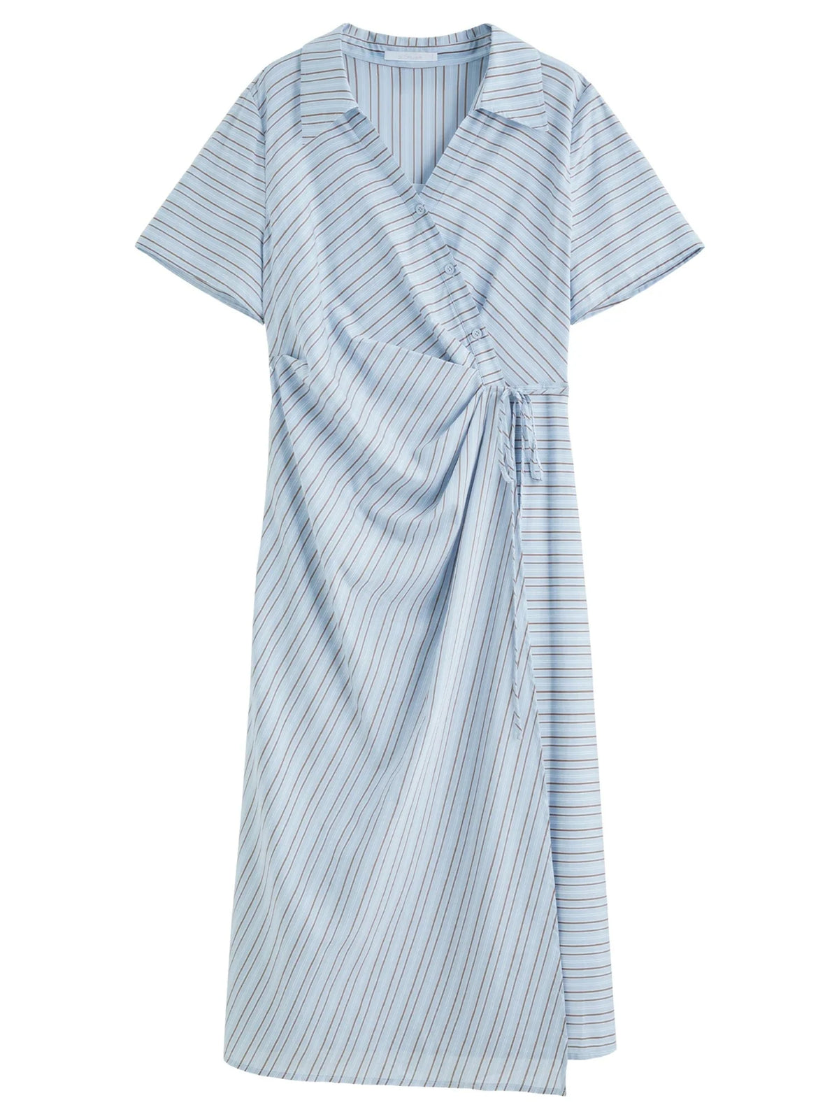 Surplice Midi Shirt Dress Summer Office & Casual