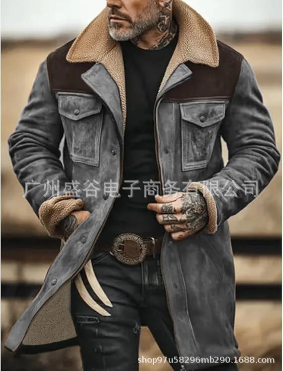 Chaqueta Ante Hombre Otoño Invierno 2025 | Abrigo Streetwear Multibolsillo