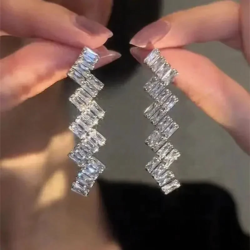 Elegant Crystal Drop Earrings for Bridal - Fashion Dangle Jewelry | Femstylo