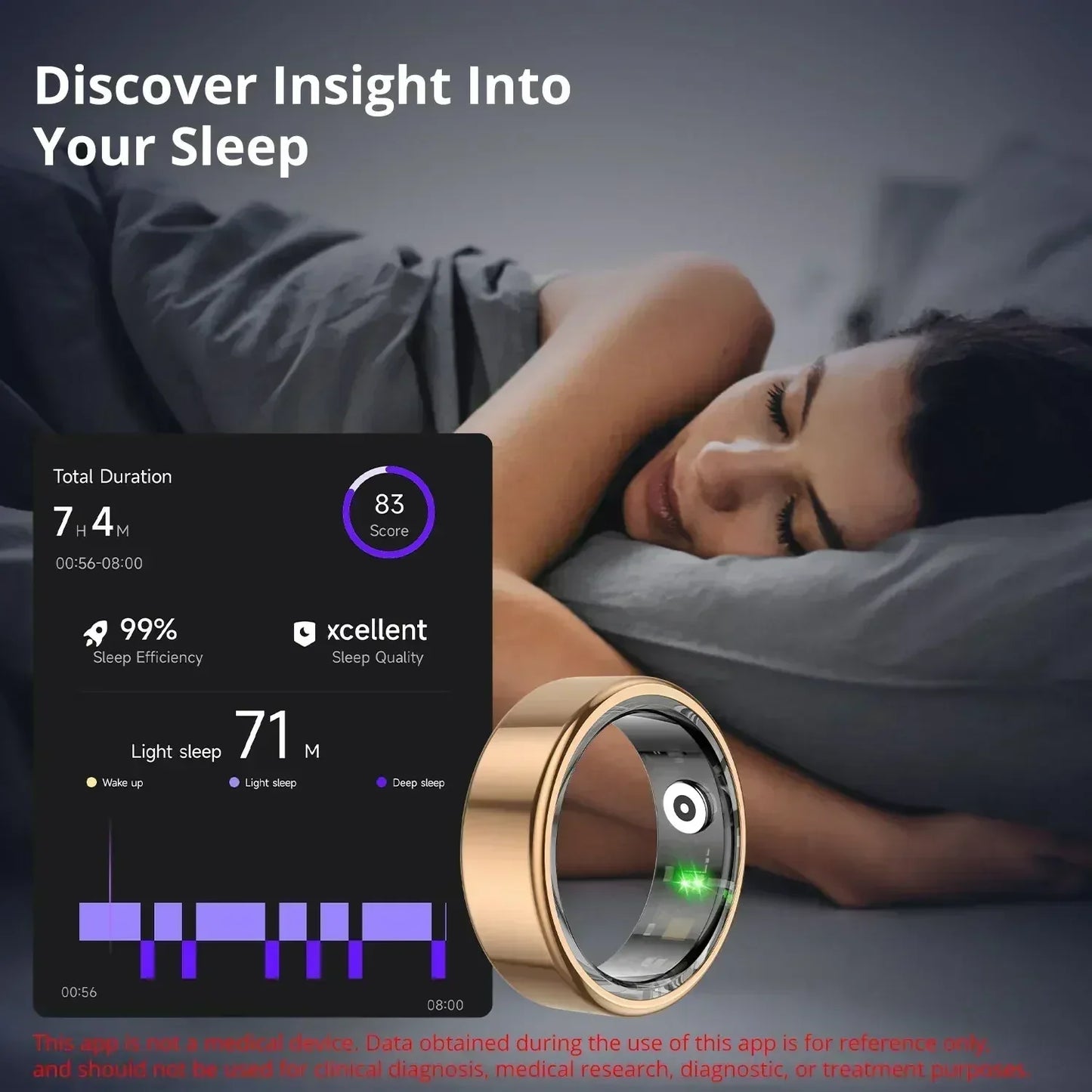 2024 COLMI R02 Smart Ring with Charging Case for Men Women, Battery Life, 39 Days, Health Monitor, 5ATM Waterproof