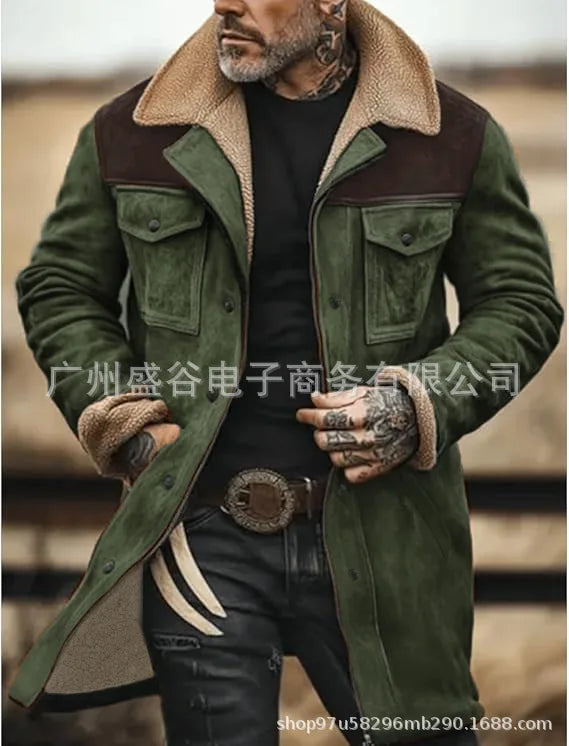 Chaqueta Ante Hombre Otoño Invierno 2025 | Abrigo Streetwear Multibolsillo