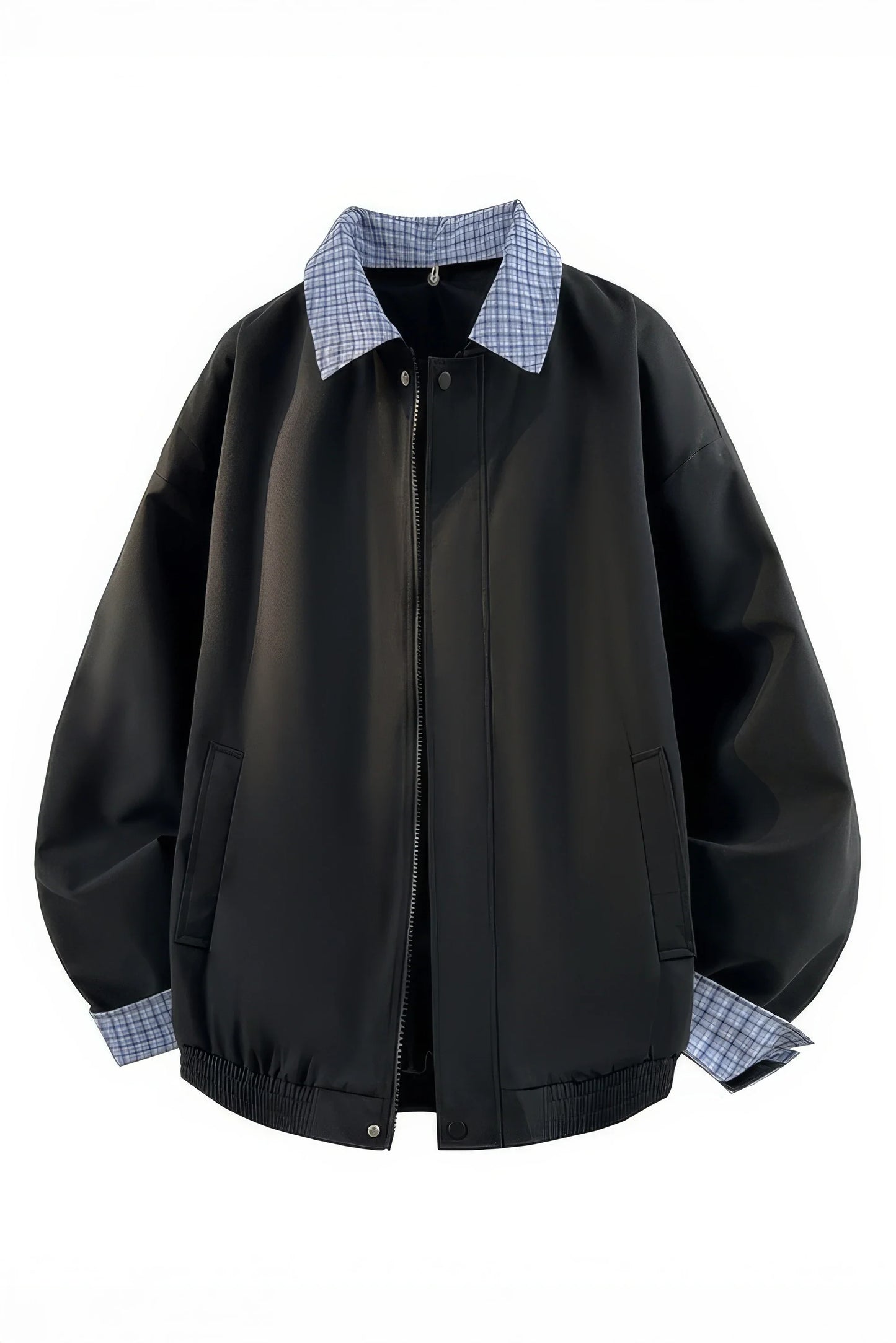 Checked Pattern Work Bomber Jacket