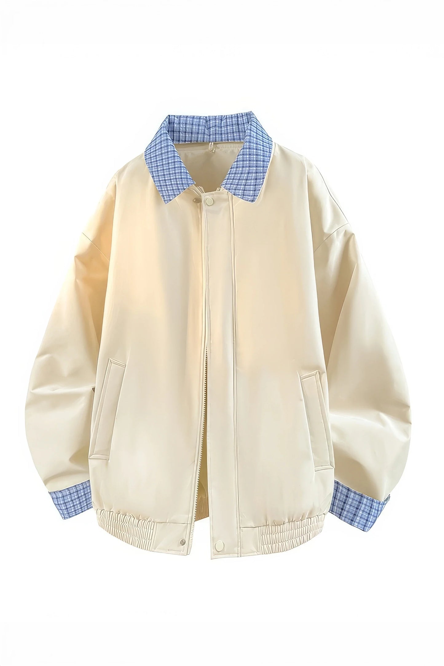 Checked Pattern Work Bomber Jacket