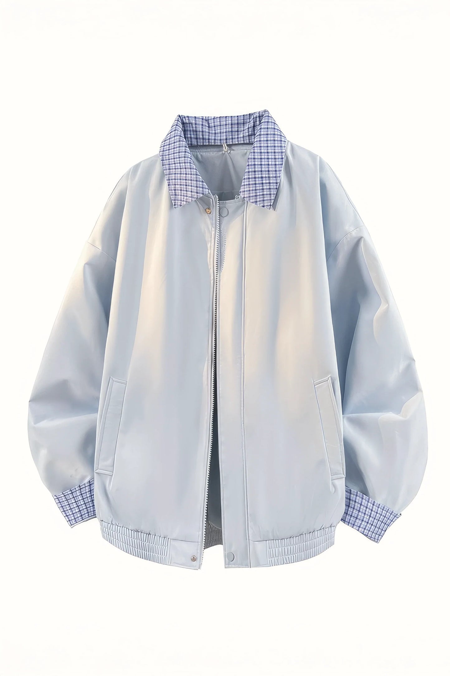 Checked Pattern Work Bomber Jacket