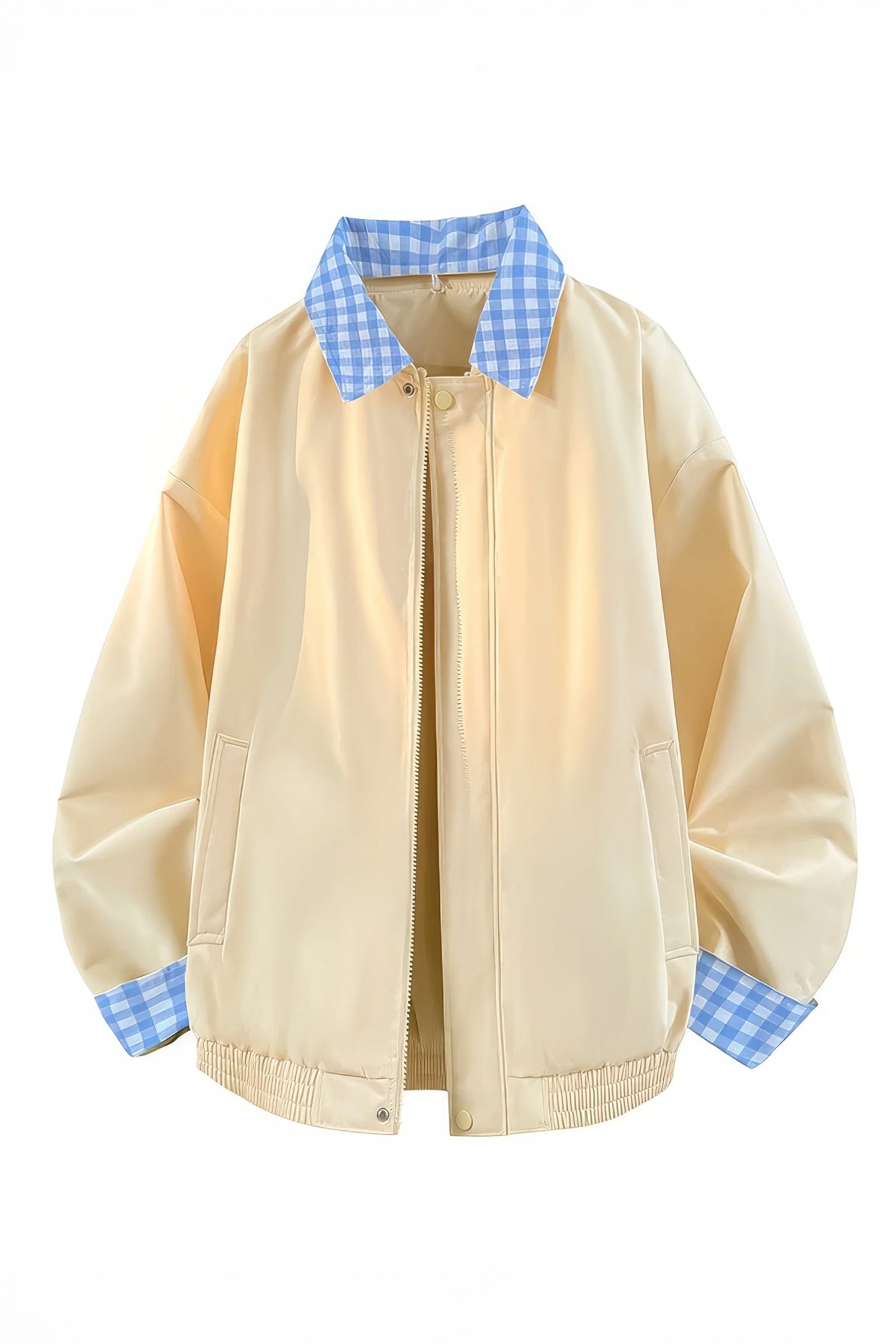 Checked Pattern Work Bomber Jacket