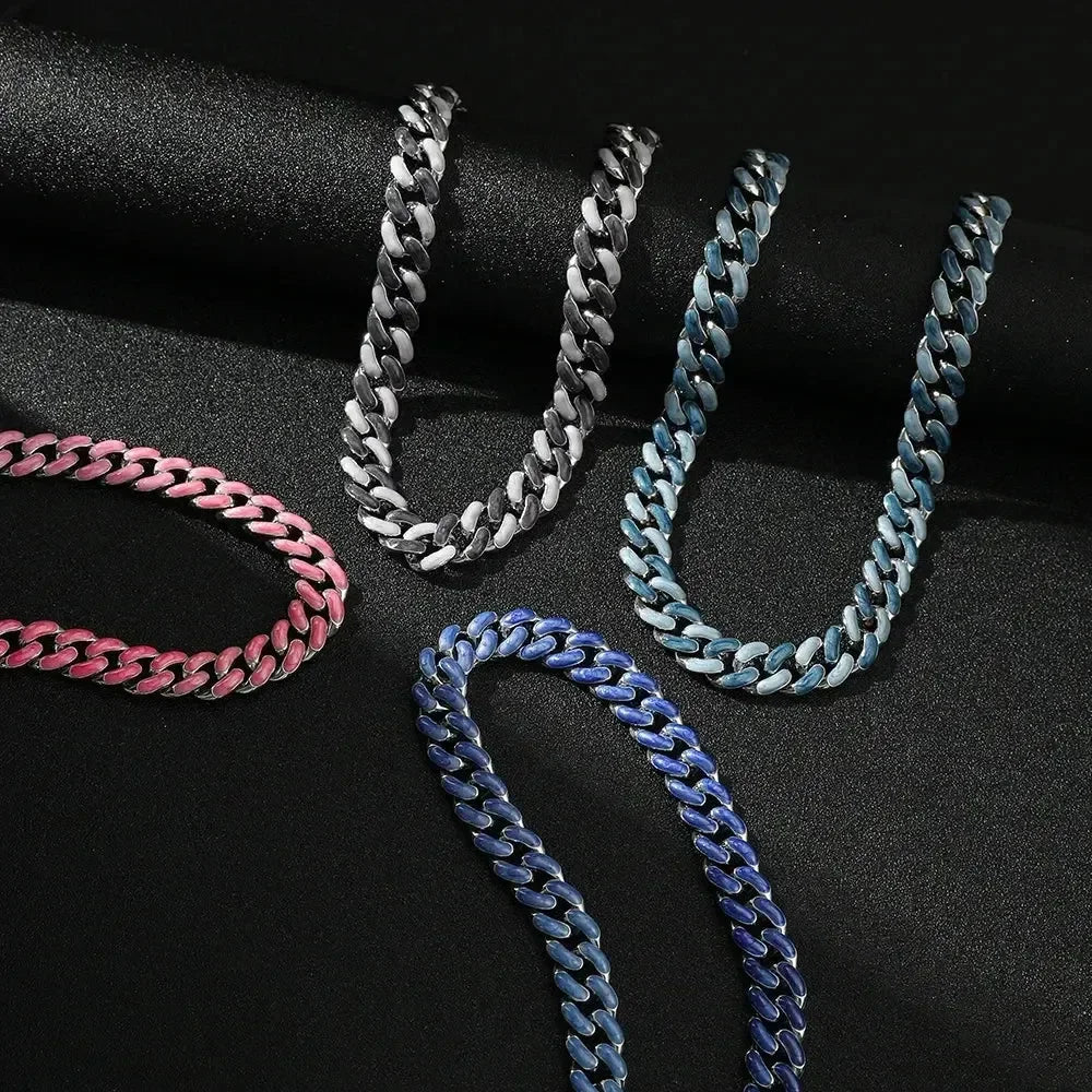 Men Hip Hop Full Rhinestone King Queen Pendants Necklaces Bling Bling Iced Out Cuban Link Chain Hiphop Necklace Men Jewelry Gift