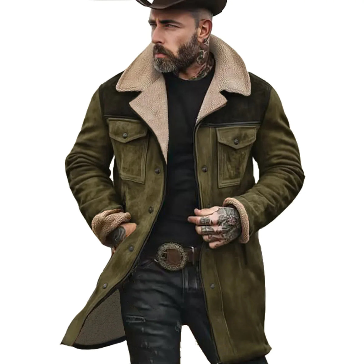 Chaqueta Ante Hombre Otoño Invierno 2025 | Abrigo Streetwear Multibolsillo