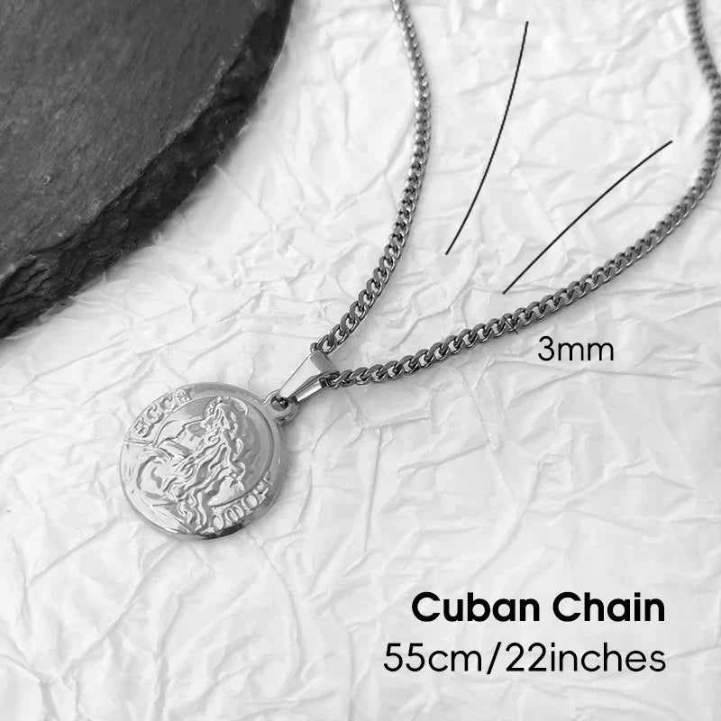 Hip - Hop Christian Father Jesus Christ Pendant Necklace: Saint Stainless Steel Jesus Piece Head Jewelry as a Men's Gift