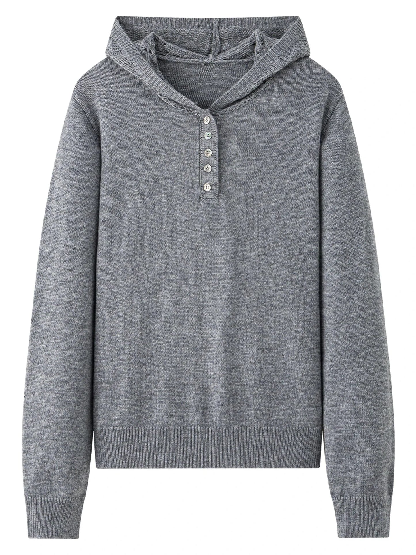 Winter Openwork Hooded Sweater Elegant Knit Pullover