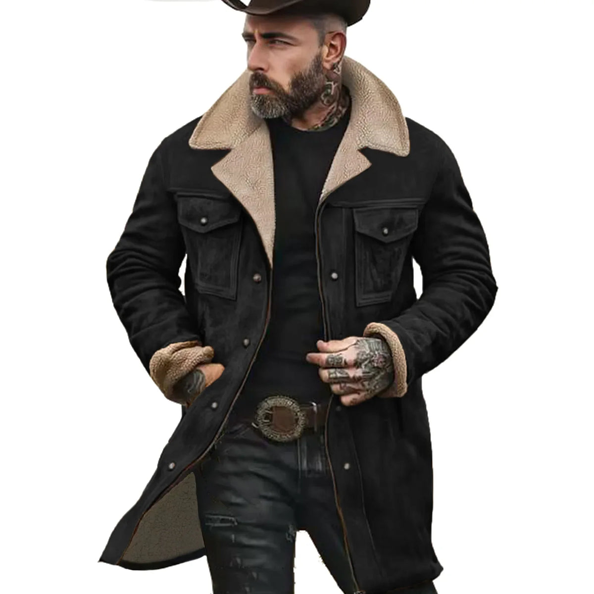 Chaqueta Ante Hombre Otoño Invierno 2025 | Abrigo Streetwear Multibolsillo