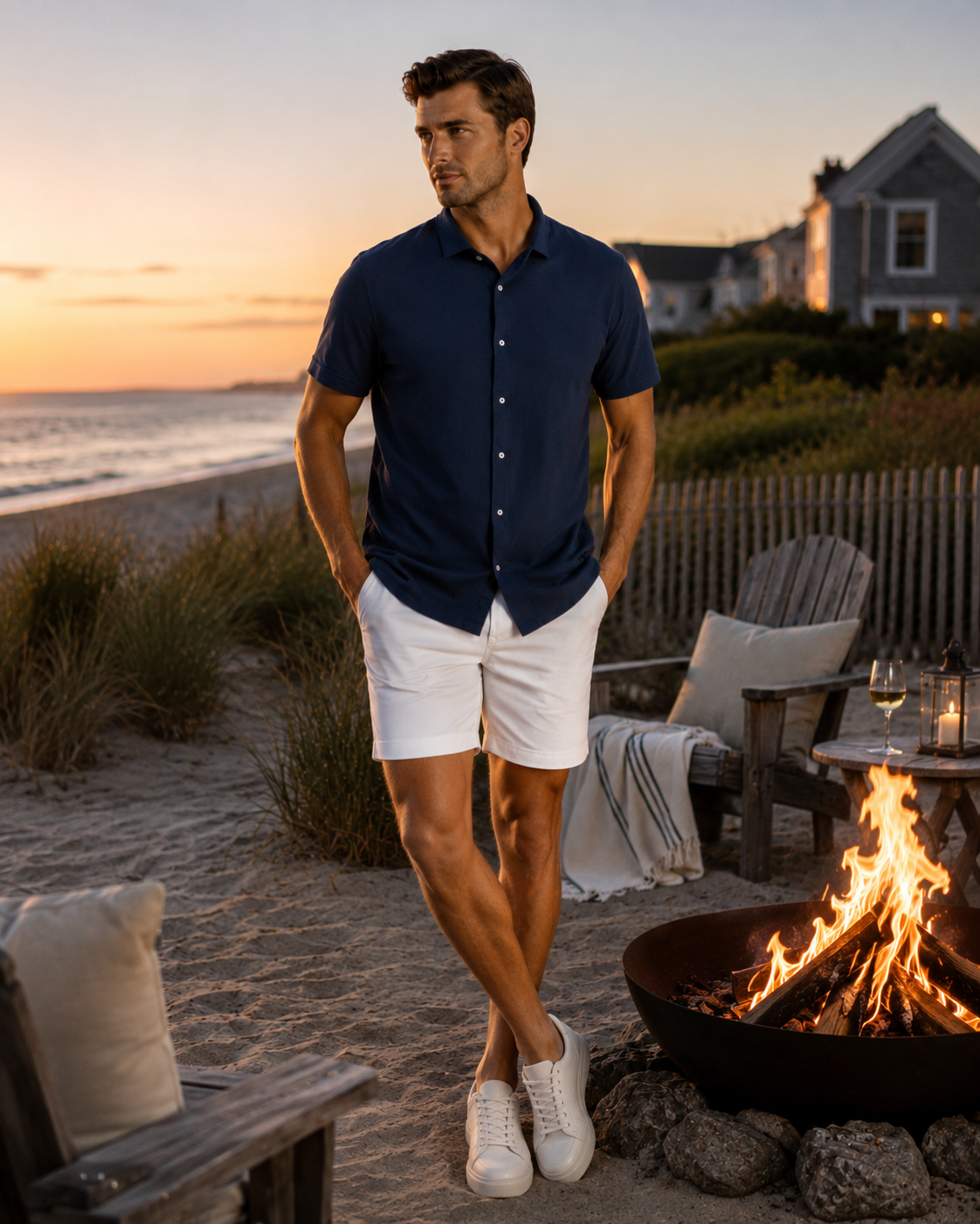 'Single Shot' Short Sleeve Shirt - Blue Night