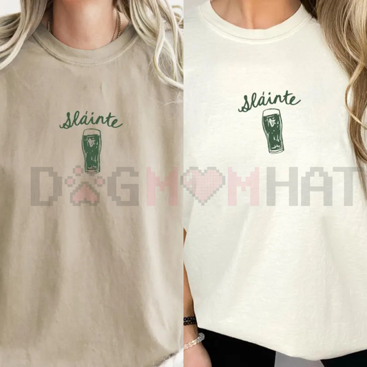 "Sláinte" Guinness-Inspired Irish Tee – Traditional Gaelic Beer Toast Shirt