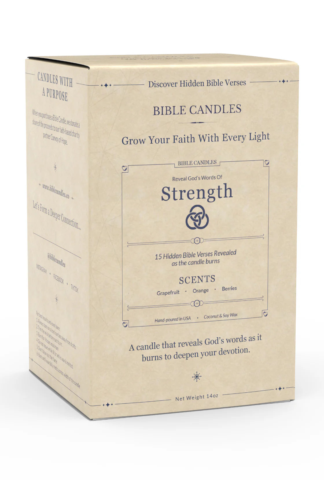Strength Scripture Candle - Citrus & Berry Scent | Bible Candles Co.